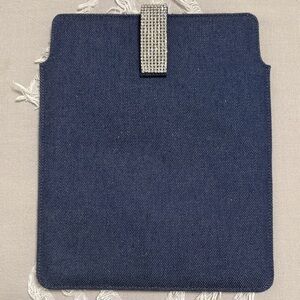 Blue Tablet Sleeve with Rhinestone Accent